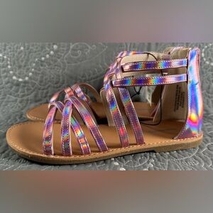 Thereabouts Girls Sofia Metallic Pink Gladiator Sandals NWT Size Little Girls 2